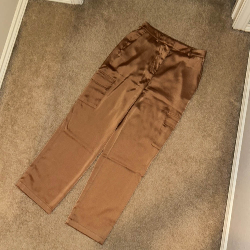 Nicole Miller satin cargo pants